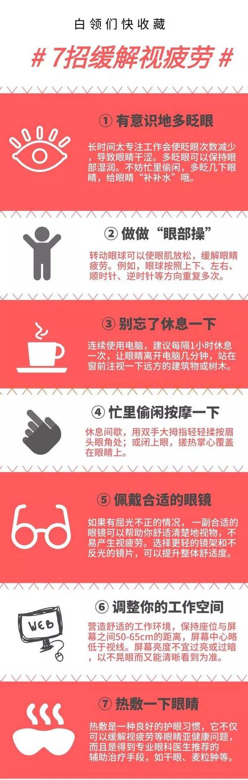 缓解眼睛疲劳：长时间用眼的护眼技巧