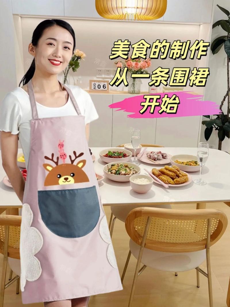 旧雨伞布改造成防水围裙，做饭不怕溅油