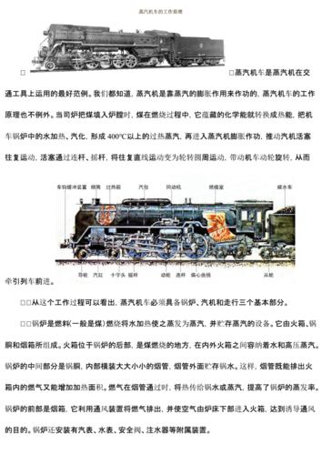 蒸汽火车的工作原理